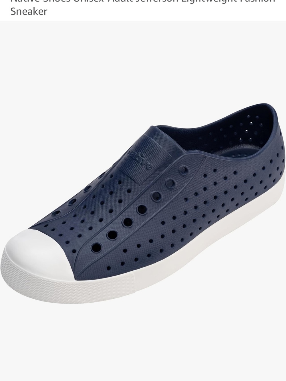 Native Navy Slip-On Sneaker with White Toe Cap